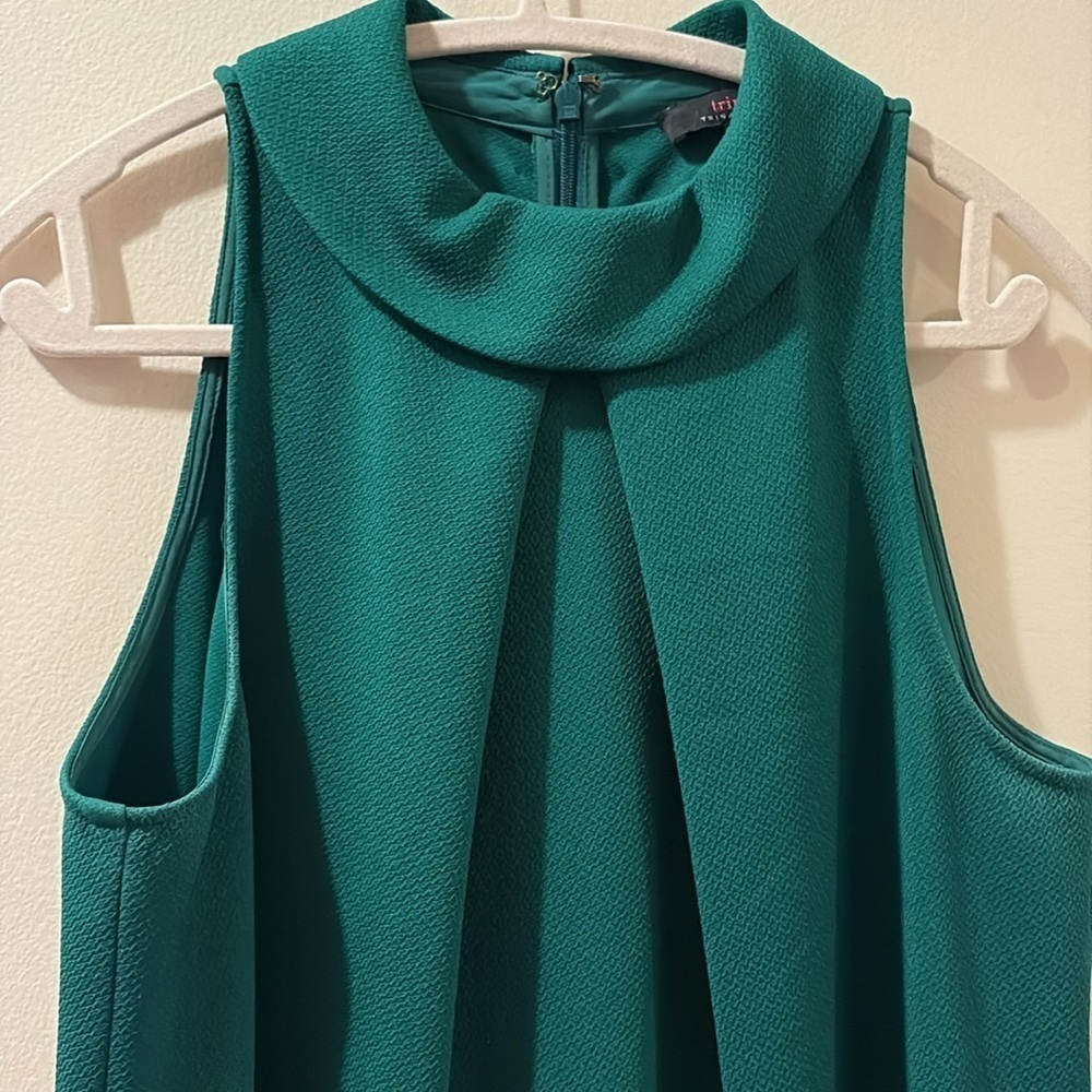 Trina Turk women’s Elegant Green Sleeveless Dress - collar/high neck - size 8 - Picture 2 of 7